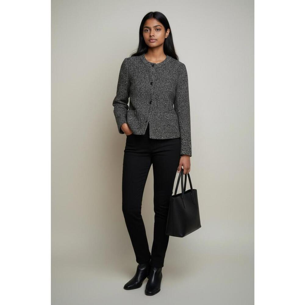 Talbots Women's Black and White Textured Cardigan, Size 4